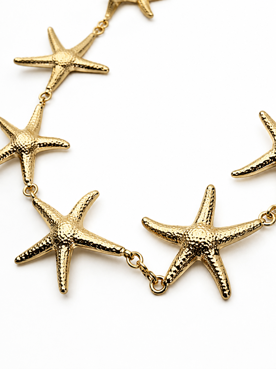 Collana girocollo dorata con stelle marine