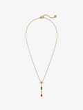 Collana dorata con stella e cristalli multicolore