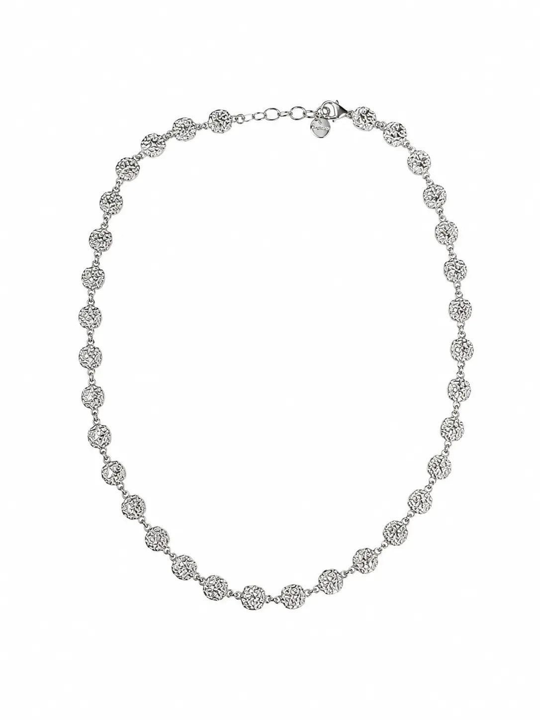 Collana argentata con medaglioni martellati